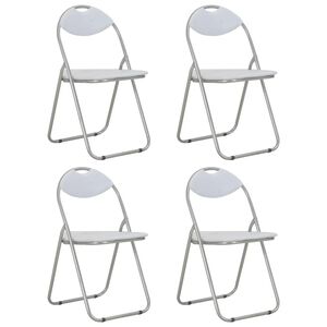 vidaXL Opklapbare stoelen, 4 stuks, wit kunstleer