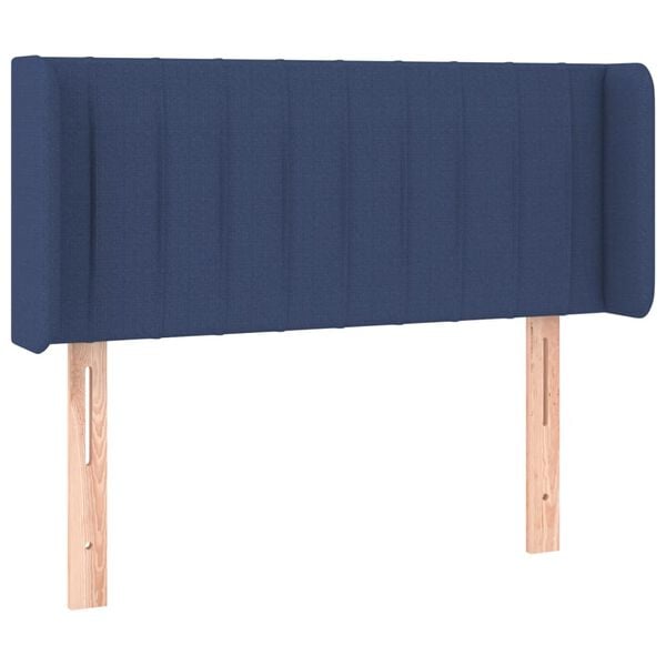vidaXL Hoofdbord met randen 83x16x78/88 cm stof blauw