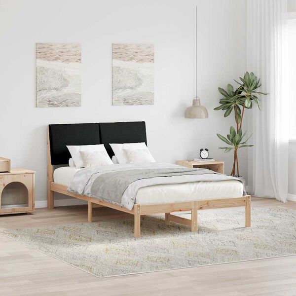 vidaXL Bedframe Bruin en zwart 120 x 190 cm Massief grenenhout