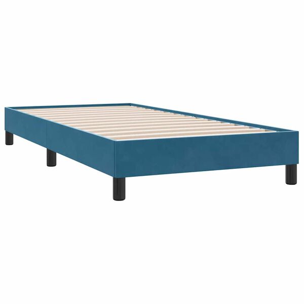 vidaXL Boxspring zonder matras fluweel donkerblauw 90x210 cm