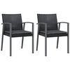 vidaXL Tuinstoelen 2 st met kussens 56,5x57x83 cm poly rattan zwart