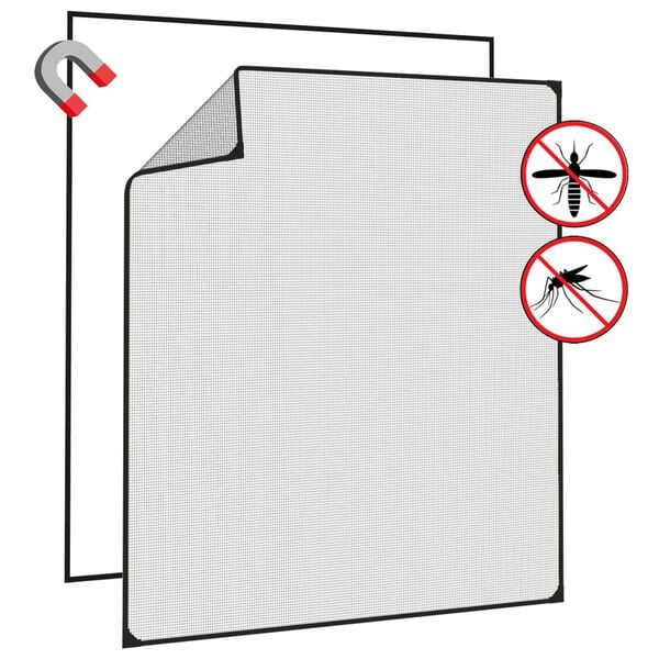 vidaXL Insectenhor voor ramen magnetisch 130x150 cm antracietkleurig