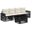 vidaXL Tuinbankenset 5 st Zwart en Cream Wit poly rattan