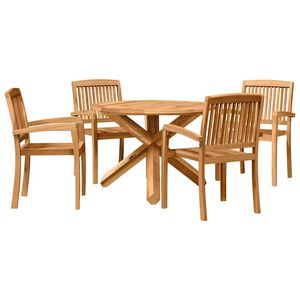 vidaXL Tuin eettafelset 5 st Naturel Massief Acaciahout