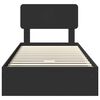 vidaXL Opslag bed met hoofdeinde Zwart 100 x 200 cm Bewerkt hout