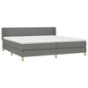 vidaXL Boxspring met matras stof donkergrijs 200x200 cm