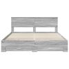 vidaXL Bedframe met hoofdeinde Grijs Sonoma 200 x 200 cm Bewerkt hout