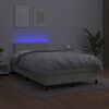 vidaXL Boxspring met matras en LED kunstleer cr&egrave;mekleurig 120x200 cm