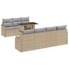 vidaXL Tuin Sofa Set met kussen met opslag 8 pcs Beige Poly Rattan