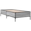 vidaXL Bedframe bewerkt hout en metaal grijs sonoma eiken 100x200 cm