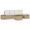vidaXL Tuinbankenset 6 st Beige poly rattan
