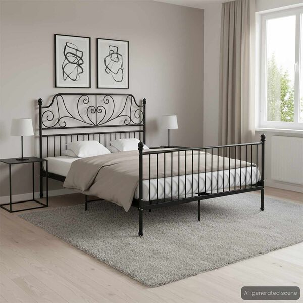 vidaXL Bedframe metaal zwart 140x200 cm