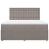 vidaXL Boxspring met matras stof taupe 180x200 cm