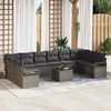 vidaXL Tuin Sofa Set met kussen met opslag 11 pcs Lichtgrijs