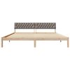 vidaXL Bedframe Bruin en taupe 200 x 200 cm Massief grenenhout