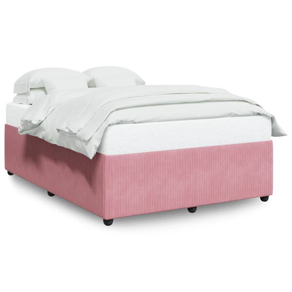vidaXL Bedframe fluweel roze 140x200 cm
