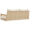 vidaXL Schommelbank met kussens 109x62x40 cm poly rattan beige