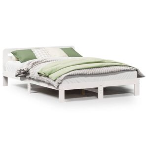 vidaXL Bedframe zonder matras massief grenenhout wit 120x190 cm