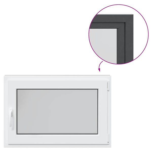 vidaXL Kelderraam "RISOR" 90x50 cm draai-kiep DIN rechts antraciet