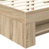 vidaXL Bedframe met hoofdeinde Sonoma Eiken 140 x 200 cm Bewerkt hout