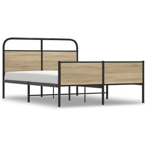 vidaXL Bedframe zonder matras bewerkt hout sonoma eikenkleur 140x200cm