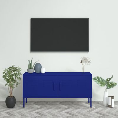 vidaXL Tv-meubel 105x35x50 cm staal marineblauw
