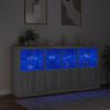 vidaXL Dressoir met LED-verlichting 202x37x100 cm grijs sonoma eiken
