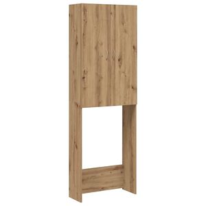 vidaXL Wasmachinekast 64x25,5x190 cm artisanaal eikenkleur