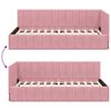 vidaXL Hoekbedframe met hoofdeinde Roze 90 cm x 200 cm Fluweel
