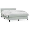 vidaXL Boxspring met matras fluweel lichtgrijs 140x210 cm