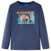 vidaXL Kindershirt met lange mouwen 128 gem&ecirc;leerd donkerblauw
