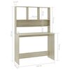 vidaXL Bureau met schappen 110x45x157cm bewerkt hout sonoma eikenkleur