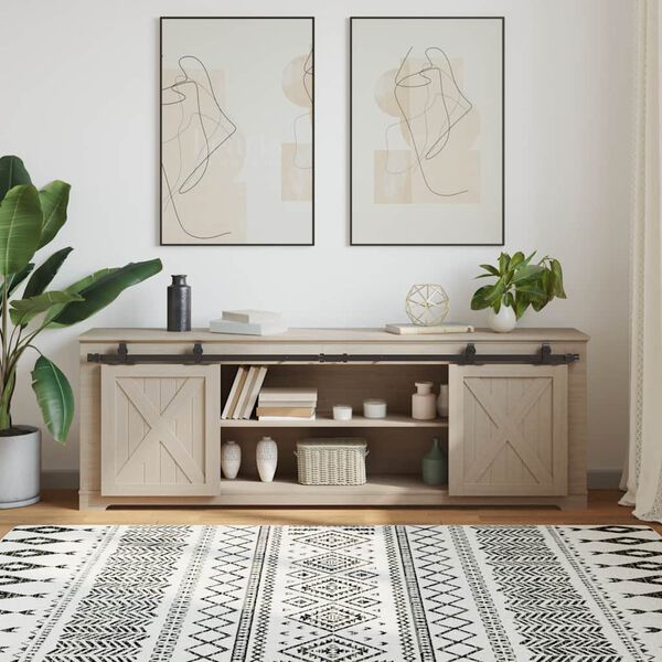 vidaXL Ophangset voor schuifdeur 183 cm koolstofstaal