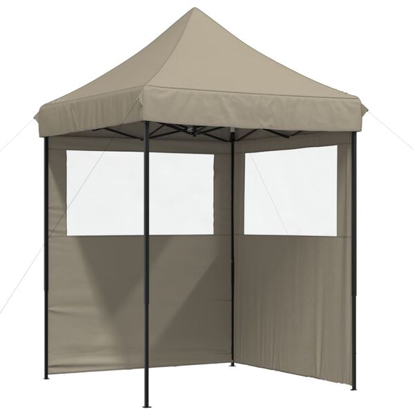vidaXL Partytent inklapbaar pop-up met 2 zijwanden taupe