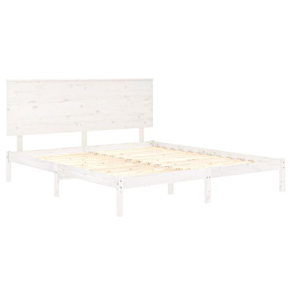 vidaXL Bedframe massief hout wit 150x200 cm