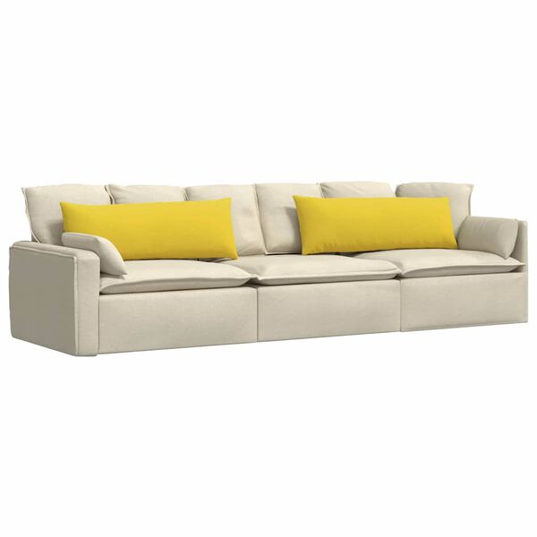 vidaXL Sofa Kussens 2 pcs Lichtgeel 120 x 40 cm Stof