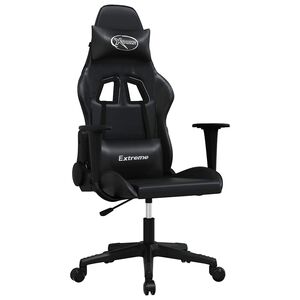 vidaXL Massage gamestoel kunstleer zwart