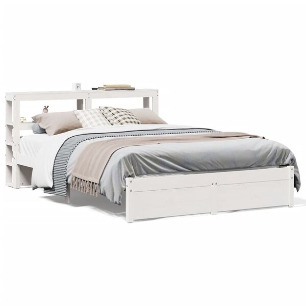 vidaXL Bedframe met hoofdeinde zonder matras 160x200 cm wit