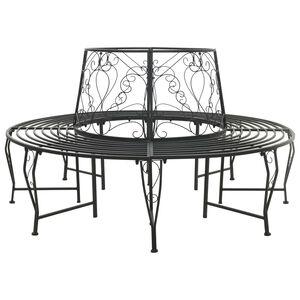 vidaXL Boom bank 8-Aantal zitplaatsen &Oslash; 160 x 89 cm Staal Zwart Rond