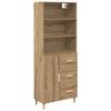 vidaXL Hoge kast Artisan Eiken 69,5 x 32,5 x 180 cm Bewerkt hout