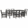 vidaXL Buiten eettafelset 7 st Zwart poly rattan