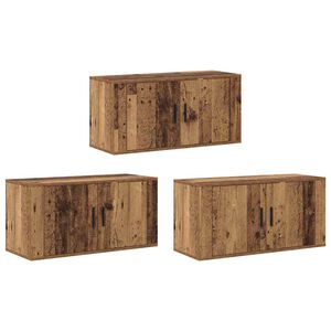 vidaXL Wandtv-kast Set 3 pcs Oud Hout 80 x 34,5 x 40 cm Bewerkt hout