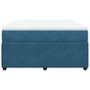 vidaXL Boxspring met matras fluweel donkerblauw 140x200 cm