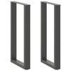 vidaXL Bartafelpoten 2 st U-vormig 40x(90-91) cm staal antraciet