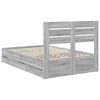 vidaXL Bedframe met lade Grijs Sonoma 120 x 190 cm Ingenieurshout