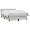 vidaXL Boxspring met matras fluweel lichtgrijs 140x210 cm