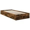 vidaXL Opslag bed met lade Gerookt eiken 90 x 190 cm Bewerkt hout