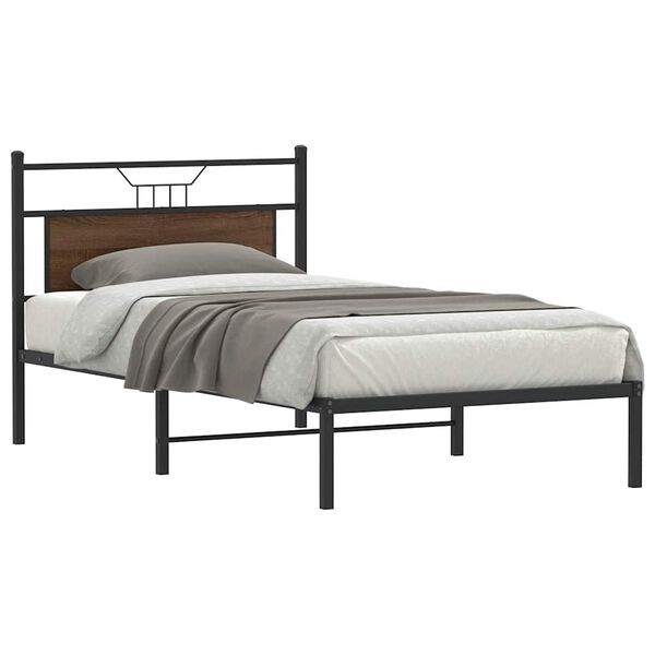 vidaXL Bedframe zonder matras bewerkt hout bruin eikenkleur 100x200 cm