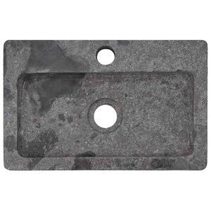 vidaXL Wastafel wandgemonteerd 38x24x6,5 cm marmer grijs