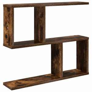 vidaXL Wandplank Gerookt eiken 60 x 12 x 50,5 cm Bewerkt hout